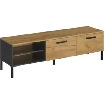 Televizní stolek Praktický TV stolek do obývacího pokoje Santes - Mebelbos Dub Craft Zlatý / Antracit 155x45.5 cm