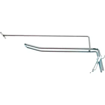 Dílna Jednoháček s ramenem a příčným kolíkem | 200 x 4,8 (BGS1089918) (Jednoháček s ramenem a příčným kolíkem o rozměrech 200 x 4,8 mm je určený pro zavěšení nářadí nebo příslušenství na perforované panely. Ocelová konstrukce zajišťuje dlouhodobou odolnost při 