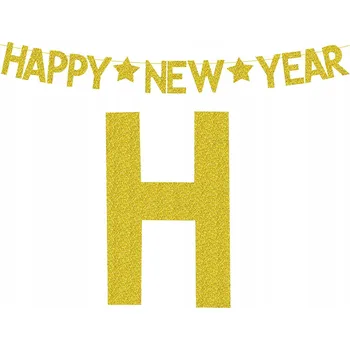 GIRLANDA BANNER ZLATÁ ŠŤASTNÝ NOVÝ ROK NA SILVESTRA