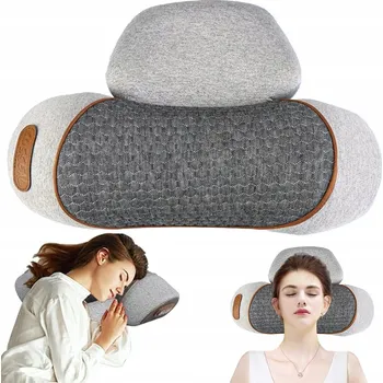Polštář MASÁŽNÍ POLŠTÁŘ S FUNKCÍ VYHŘÍVÁNÍ, OCHRANNÁ POLŠTÁŘ NA KRK ŠEDÁ