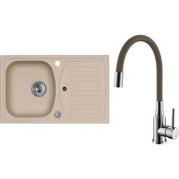 Granitový dřez Set Alveus (dřez Record 30 Beige 55 + baterie Mintas Béžová/Chrom) SETA25293