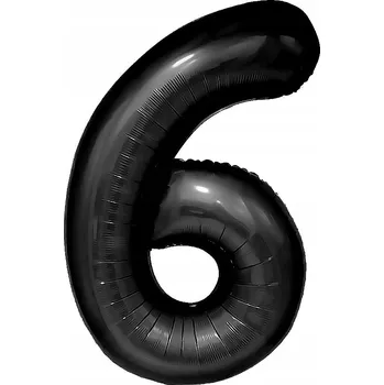 Balónek Fóliový balónek PartyPal číslice 6, 100 cm, černý