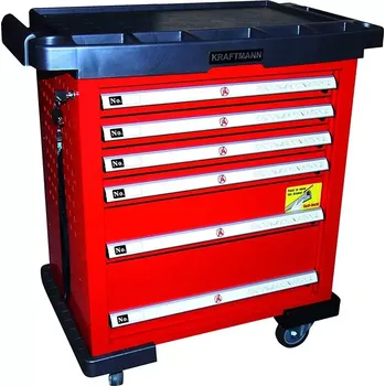 Pojízdný montážní vozík Kraftmann BGS104075-1, 6 zásuvek. Prázdný (BGS104075-1) (6x zásuvka, rozměry 840 × 495 × 920 mm)