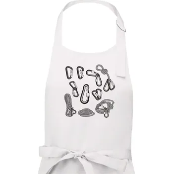 Kuchyňská zástěra Horolezecké karabiny - Dámská zástěra na vaření - Univerzální velikost ( Bílá )
