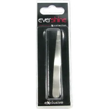 Kosmetická pinzeta Kosmetická pinzeta rovná pro úpravu obočí a chloupků, ocelová stříbrná 9,5 cm