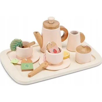 Dřevěná hračka New Classic Toys čajová souprava s podnosem