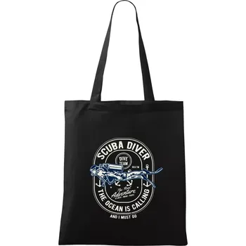 Nákupní taška Scuba Diver - Taška bavlněná - 42 x 38 cm ( Černá )