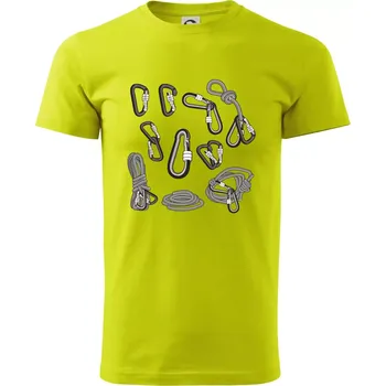 Horolezecké karabiny - Klasické pánské triko vyšší gramáže - XS ( Limetková )