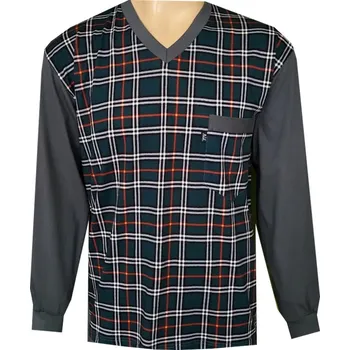Pánské pyžamo Pánský Pyžamový Kabátek FOLTÝN PPKD101 Velikost: 5XL, Materiál: Mako-úplet
