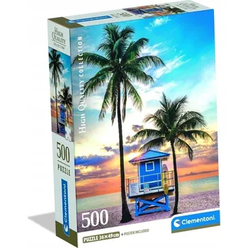 Puzzle PUZZLE 500 DÍLKŮ PLÁŽ MIAMI FLORIDA CLEMENTONI 35574