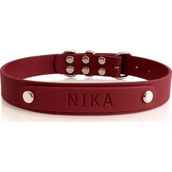 Obojek pro psa Obojek pro malého / velkého psa s gravírovaným jménem, voděodolný, červený, L