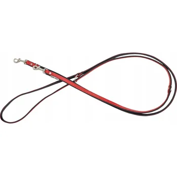 Vodítko pro psa Kožené Vodítko pro psy BARRY KING s červeno-černým nastavením XS-S 12mm/200cm