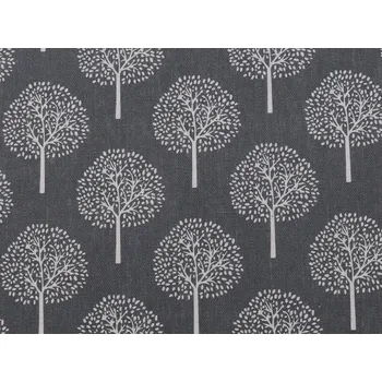 Bavlněná metráž / imitace lnu hrubší strom - 2 šedá tmavá bílá