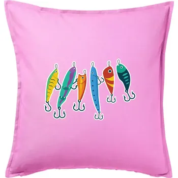 Polštář Rybářské návnady - Polštář 50x50 - 50x50 - Pouze potah ( Růžová )