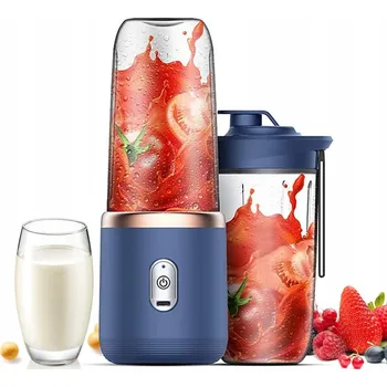 BLENDER S NÁDOBOU 2x LAHVE 400ml MIXUJE DROTÍ BEZDRÁTOVÝ PŘENOSNÝ