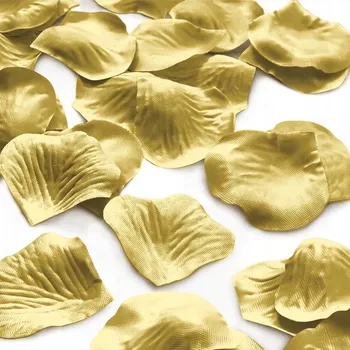 umělá květina UMĚLÉ OKVĚTNÍ LÍSTKY RŮŽE ZLATÉ 100 kusů VALENTÝNSKÉ DEKORACE
