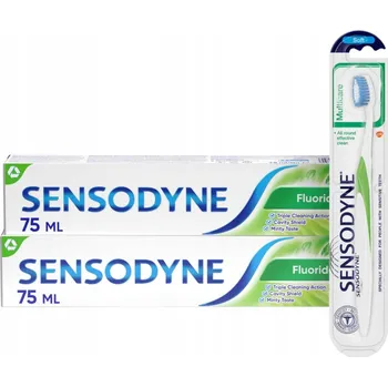 zubní pasta Sensodyne Fluoride Zubní Pasta 2x75ml + Kartáček
