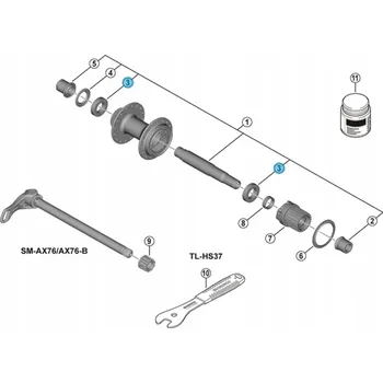 Náboj kola Ložisko Shimano pro zadní náboj FH-MT410, MT401, MT601