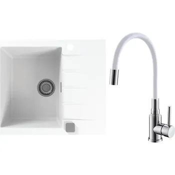 Set Alveus (dřez Cadit 10 White 11 + baterie Mintas Bílá/Chrom) SETA25082