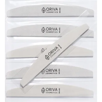Pilník na nehty Oriva SLIM ve tvaru půlměsíce (lodička) 100/100 - 25 ks - FÓLIE