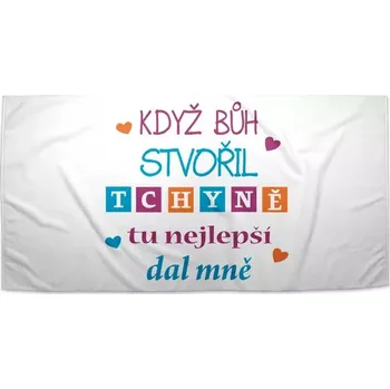 Sablio Ručník Když Bůh stvořil tchyně tu nejlepší dal mně - 30x50 cm