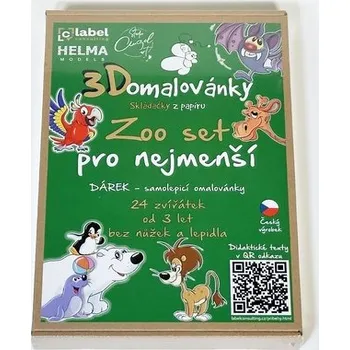 omalovánky 3D Omalovánky Zoo set, 24 zvířátek