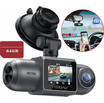 IP kamera AUTOMOBILOVÁ KAMERA 4K WIFI ZPĚTNÁ GPS MONITOROVÁNÍ NOČNÍHO VIDĚNÍ 64GB KARTA