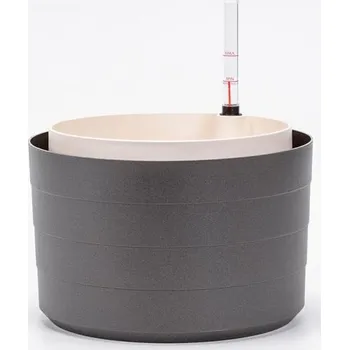 Květináč Plastia Samozavlažovací květináč Berberis 30 cm bez závěsu antracit/slonová kost