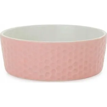 Miska pro psa Barry King Miska pro kočky/psa, růžová, vzor medová plástev, keramická, 12 cm