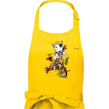 Kuchyňská zástěra Bull terier anděl (Pecka design) - Pánská zástěra na vaření - Univerzální velikost ( Žlutá )