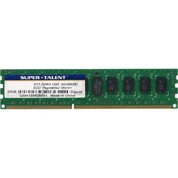 Operační paměť SUPER TALENT 4GB DDR3 2Rx8 1333MHz PC3-10600R REG ECC - Paměť RAM