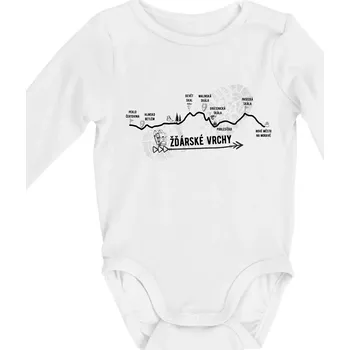 Kojenecké oblečení Profil Žďárské vrchy - Body kojenecké s dlouhým rukávem - Dlouhý r. do 3 měs ( Bílá )