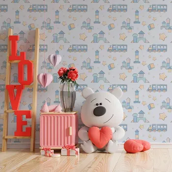 Tapeta Sablio Tapeta Stavebnice a vláčky - 125x75 cm