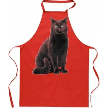 Kuchyňská zástěra Kuchyňská zástěra Černá Kočka Dárek Módní potisk Roztomilá