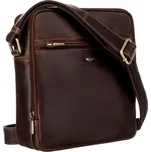 Dvouoddílová středně velká pánská kožená hnědá crossbody taška Peterson 8021-W