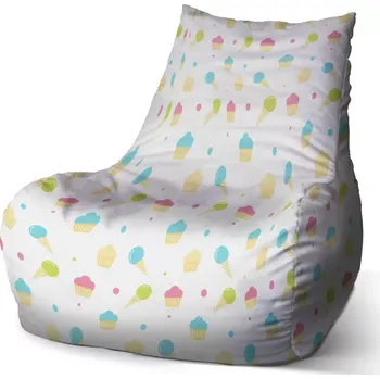 Sedací pytel Sablio Sedací vak Bean Zmrzlinky s muffiny - 60 x 70 x 70 cm