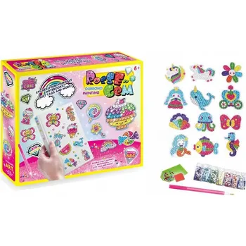 kreativní sada KREATIVNÍ SADA NA DIAMANTOVÉ NÁLEPKY - ROSE GEM DIAMOND PAINTING 6+