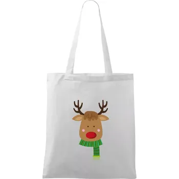 Jelen se šálou - Taška bavlněná - 42 x 38 cm ( Bílá )