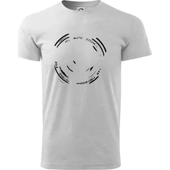 Foto objektiv obtisk - Triko extra velké (5-8XL) - 7XL ( Světlešedý Melír )