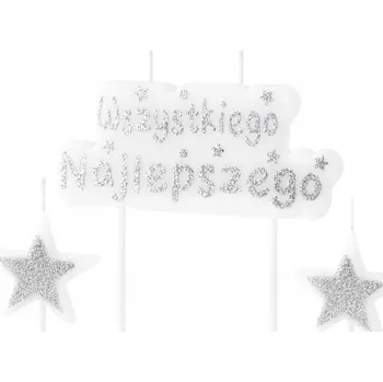 Svíčka STŘÍBRNÁ SVÍČKA VŠE NEJLEPŠÍHO