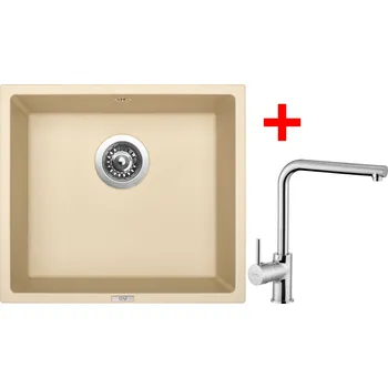 Kuchyňský dřez Set Sinks FRAME 457 + baterie Barva: Písková, Baterie: ELKA, Označení: Sahara