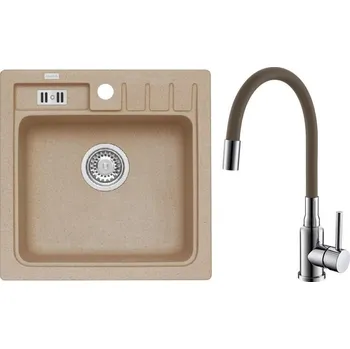 Granitový dřez Set Alveus (dřez Niagara 20 Beige 55 + baterie Mintas Béžová/Chrom) SETA25269