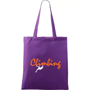 Climbing psací text - Taška bavlněná - 42 x 38 cm ( Fialová )
