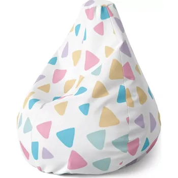 Sedací pytel Sablio Sedací vak Pear Barevné trojúhelníčky - 70 x 95 x 15 cm