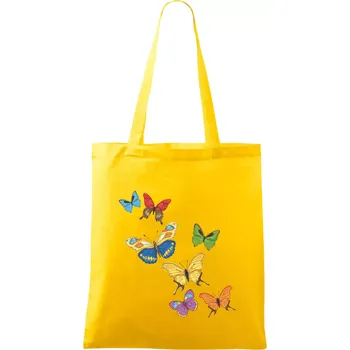 Barevní motýli - Taška bavlněná - 42 x 38 cm ( Žlutá )