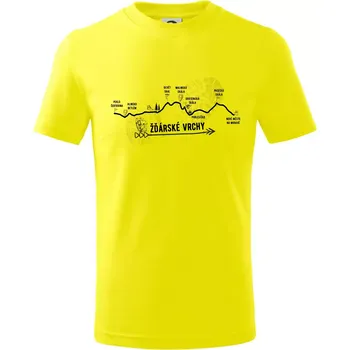 Profil Žďárské vrchy - Tričko dětské bavlněné - 98 cm / 2 roky ( Citrónová )