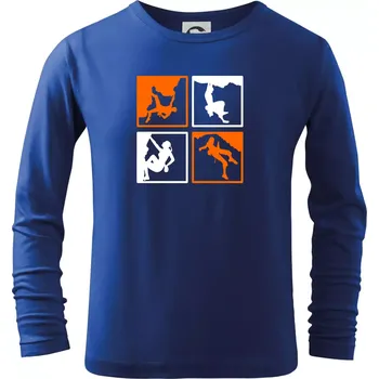 Chlapecké tričko Quatro climb - Triko dětské Long Sleeve - 158 cm/12 let ( Královská modrá )