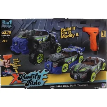 Dřevěná hračka Auto skládací+šroubovák na baterie - VÝPRODEJ