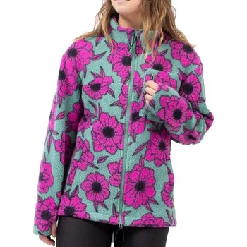 Dámská mikina mikina Eivy Versa Sherpa jacket turquoise flower XXS