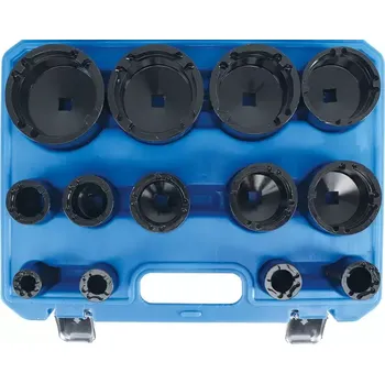 Ruční nářadí Sada klíčů na matice se zářezy vnitřní čep KM0 - KM12 13dílná (BGS109385) (Sada obsahuje 13 klíčů na matice se zářezy v rozměrech KM0 až KM12, vhodných pro práci s vnitřními čepy. Praktické balení usnadňuje přehledné uložení i přenášení.)